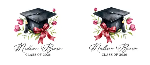 11oz Graduate Mug — Cap & Burgundy Bow