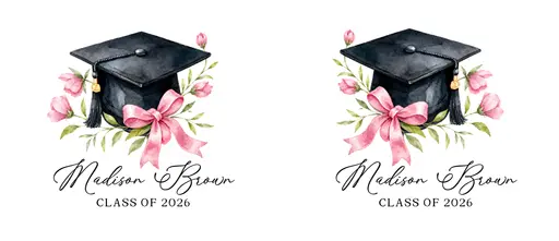 11oz Graduate Mug — Cap & Pink Bow