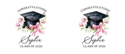 11oz Graduate Mug — Congratulations (Pink Bow)