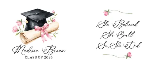 11oz Graduate Mug — She Believed (Pink Roses)