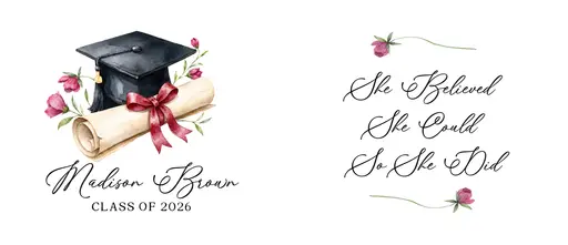 11oz Graduate Mug — She Believed (Wine Roses)