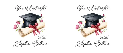 11oz Graduate Mug — You Did It! Diploma (Red Bow)