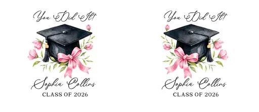 11oz Graduate Mug — You Did It! (Pink Bow)