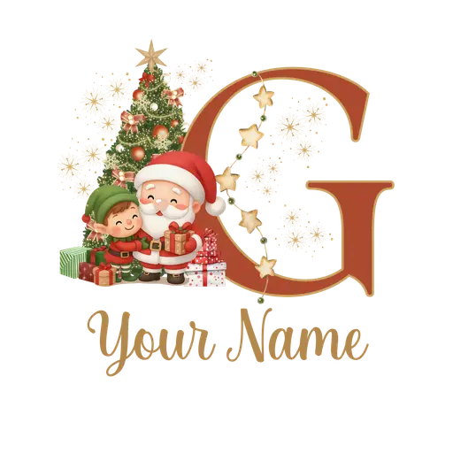 Christmas Alphabet Santa and Elf Letter G