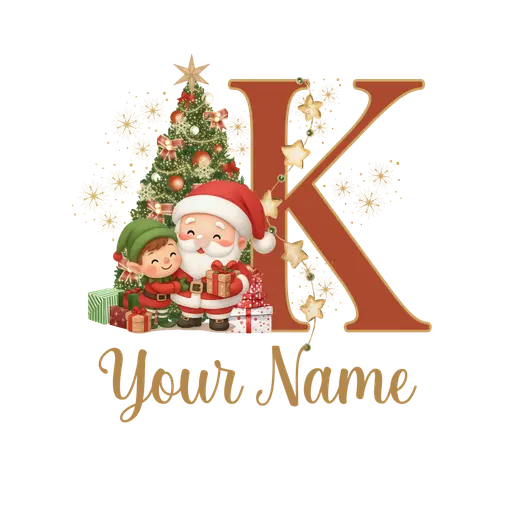 Christmas Alphabet Santa and Elf Letter K