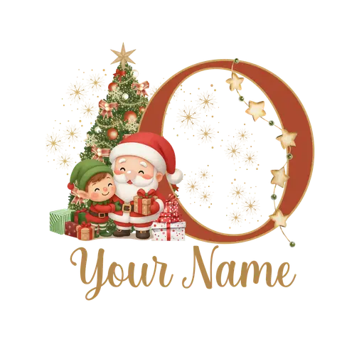 Christmas Alphabet Santa and Elf Letter O