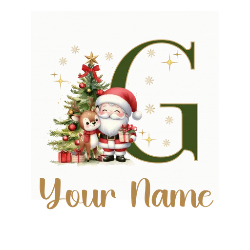 Christmas Alphabet Santa and Reindeer Letter G