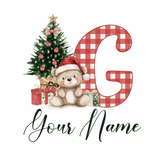 Christmas Alphabet Teddy Bear Letter G