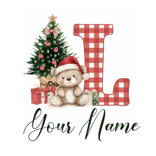 Christmas Alphabet Teddy Bear Letter L