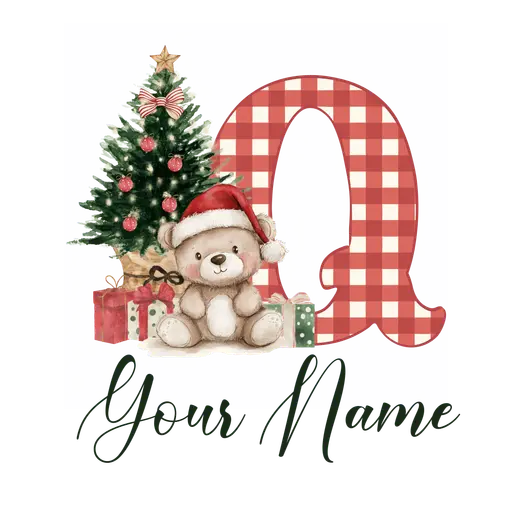 Christmas Alphabet Teddy Bear Letter Q