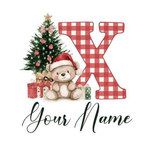 Christmas Alphabet Teddy Bear Letter X