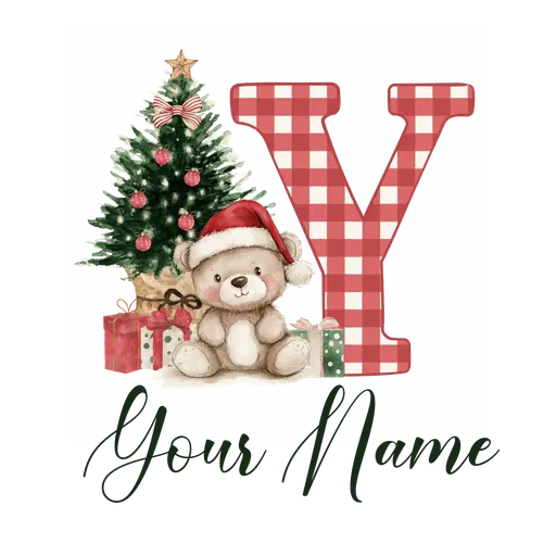 Christmas Alphabet Teddy Bear Letter Y