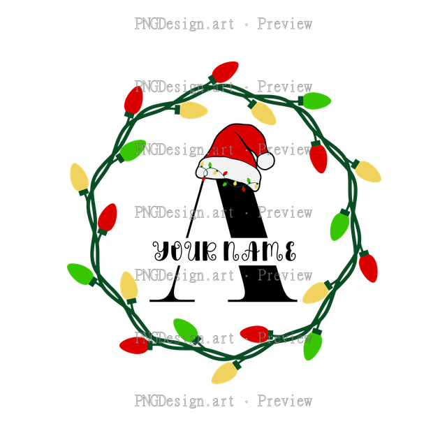 Christmas Alphabet Wreath A