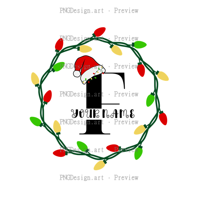 Christmas Alphabet Wreath F
