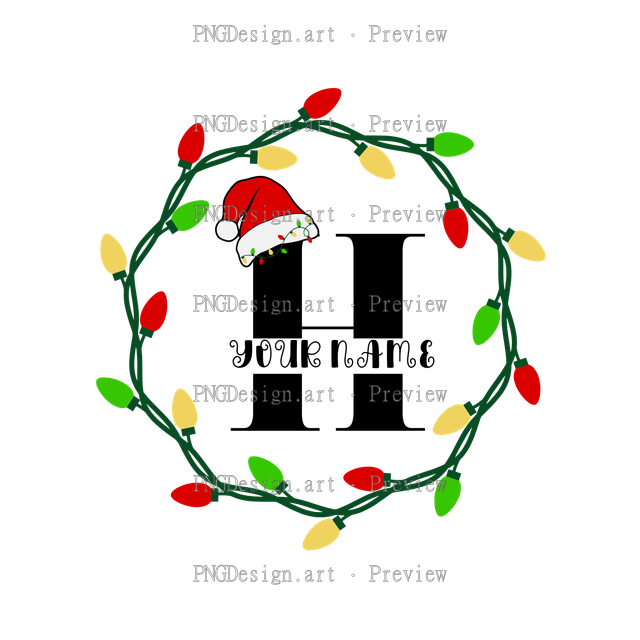 Christmas Alphabet Wreath H