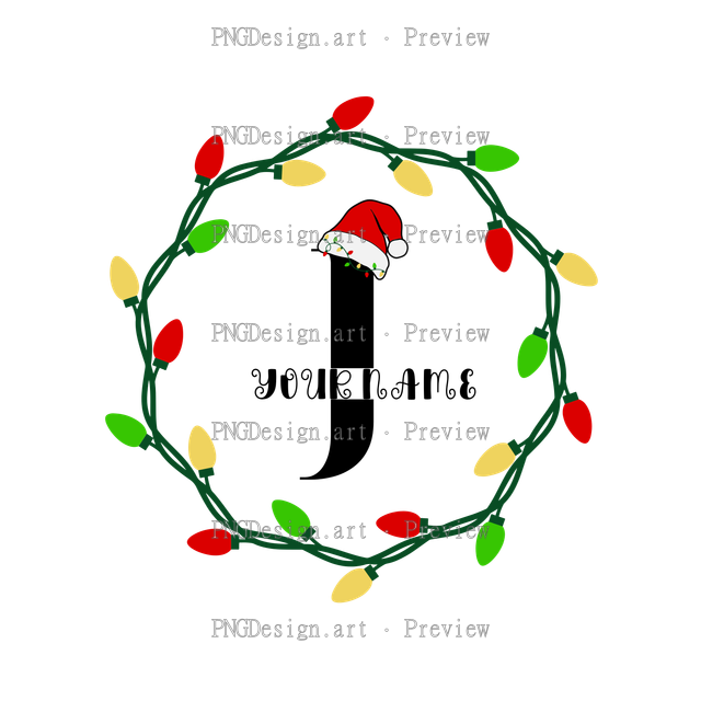 Christmas Alphabet Wreath J