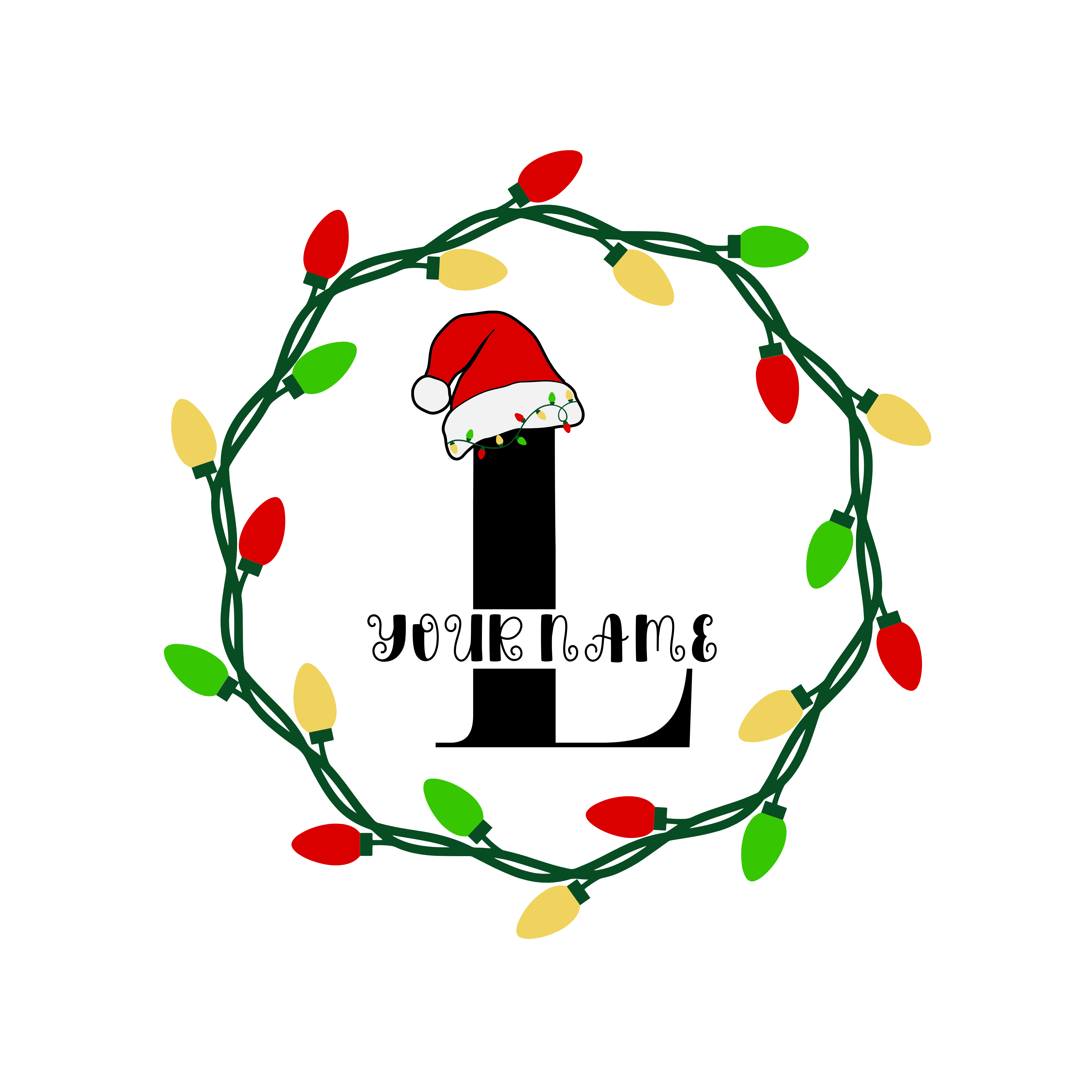 Christmas Alphabet Wreath L