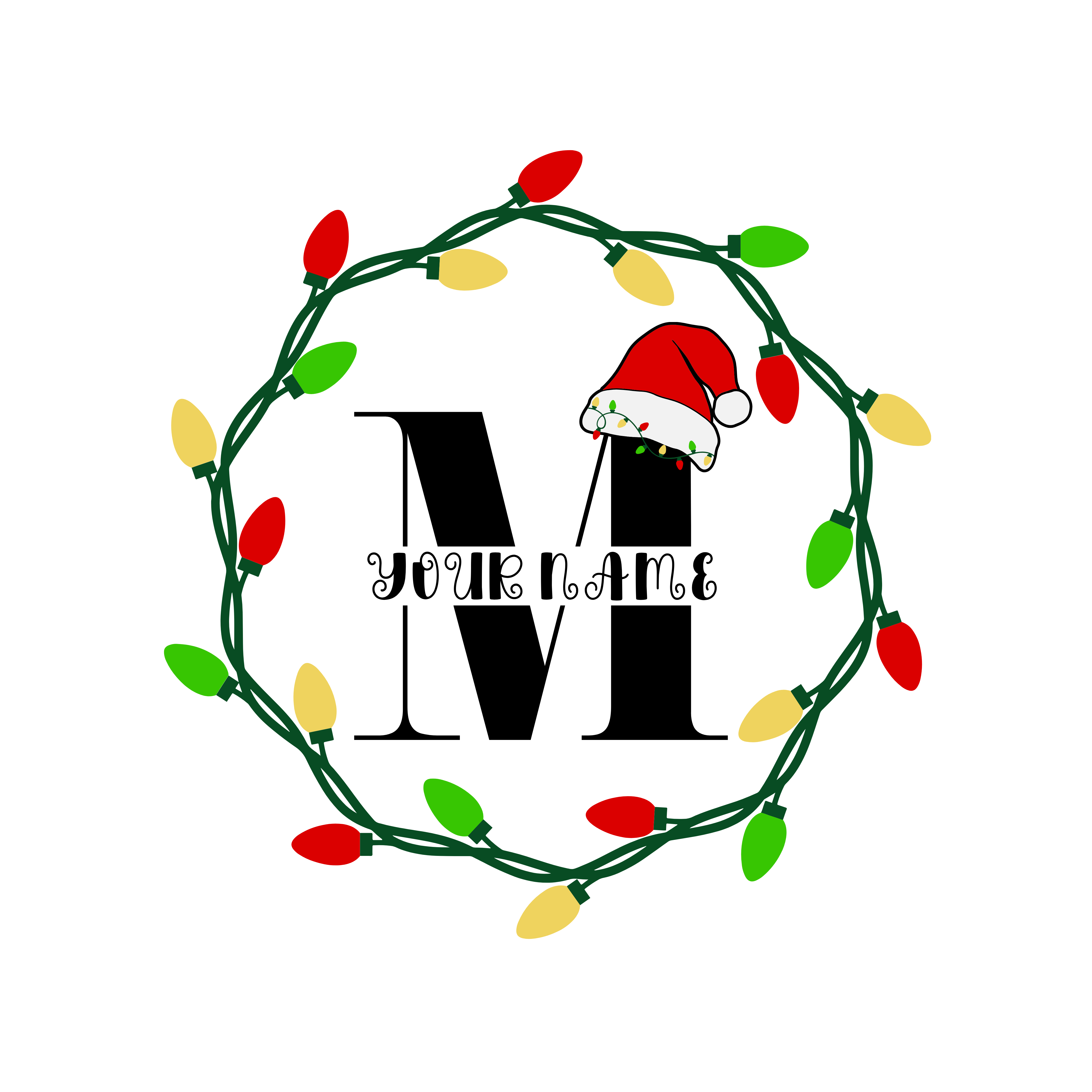 Christmas Alphabet Wreath M