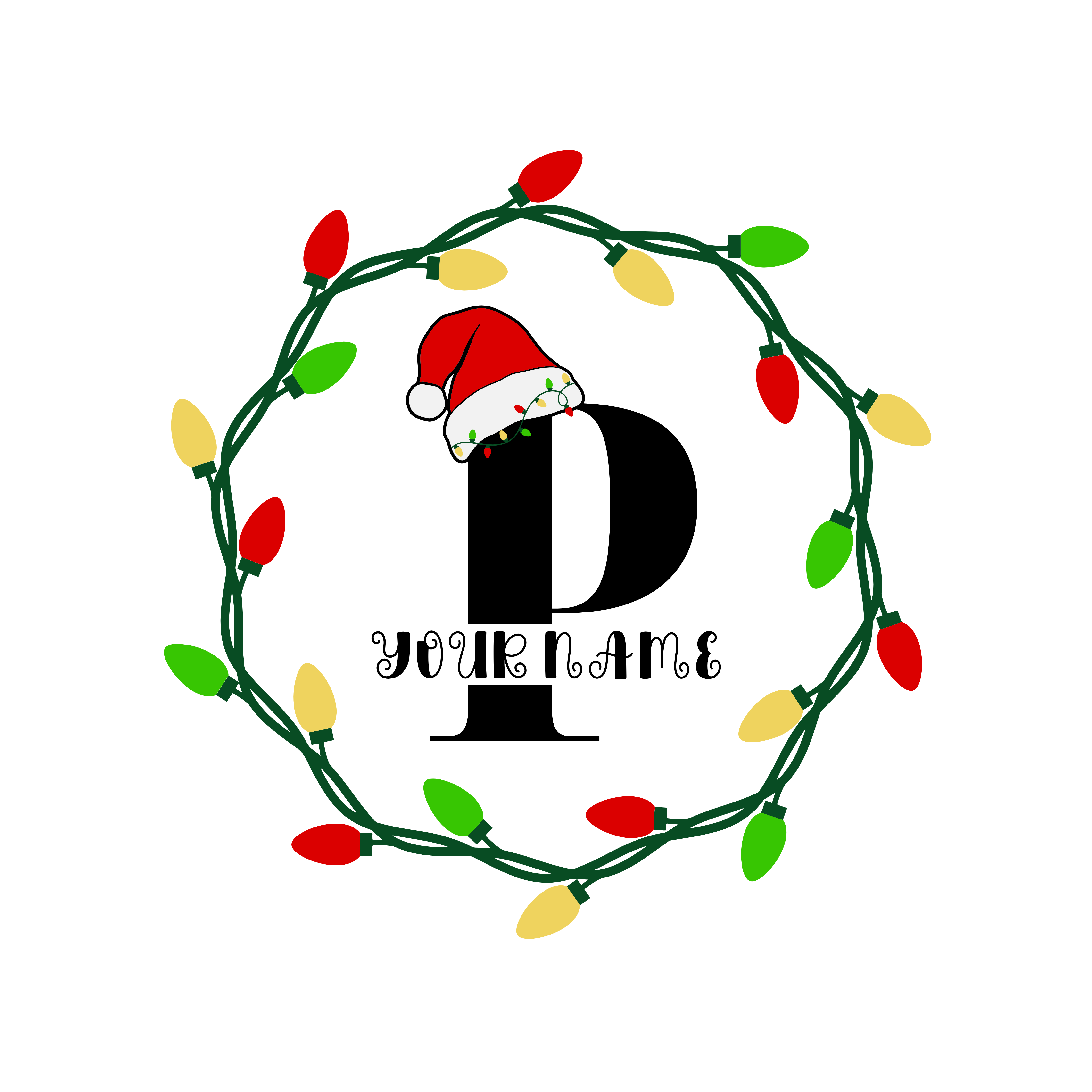 Christmas Alphabet Wreath P