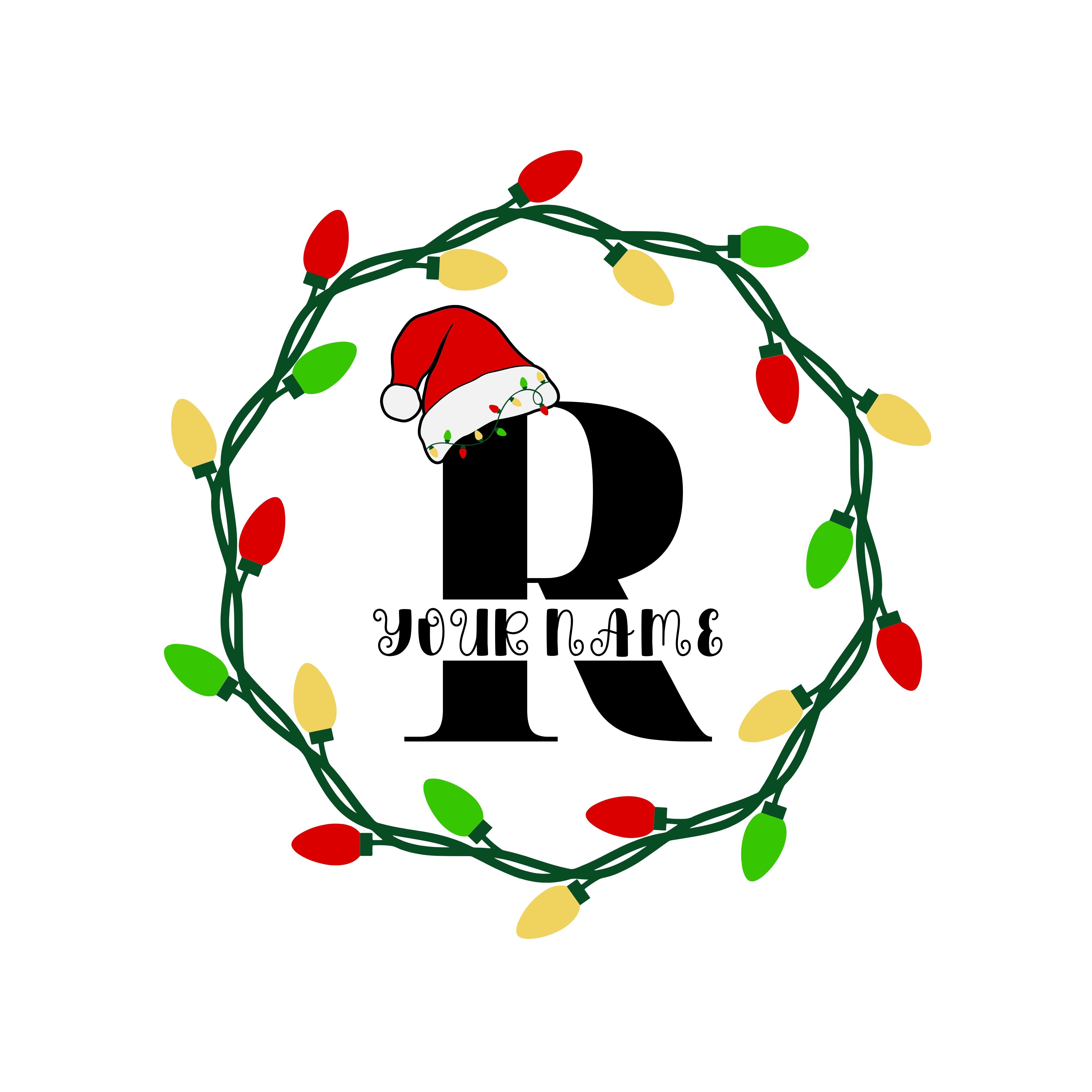 Christmas Alphabet Wreath R