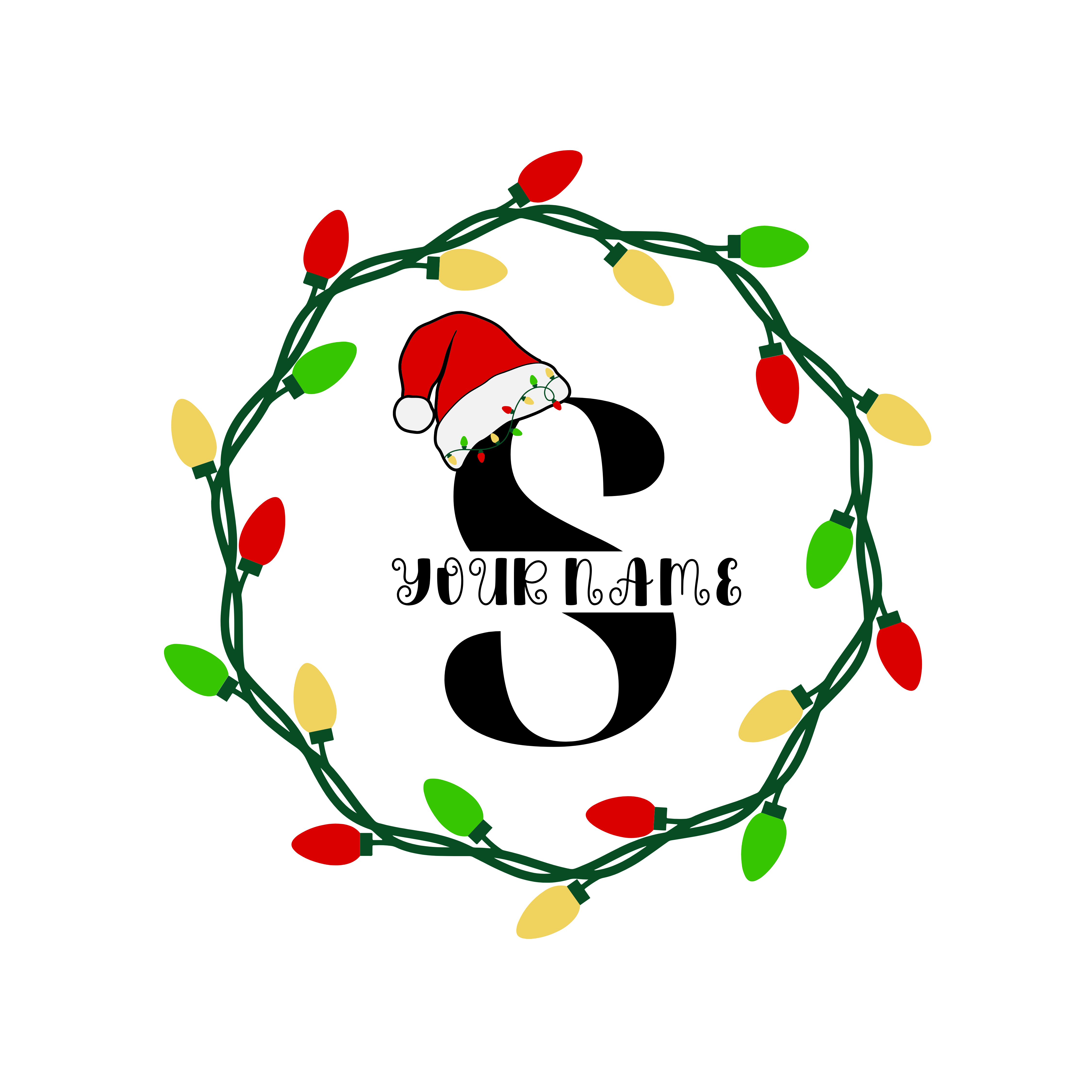 Christmas Alphabet Wreath S