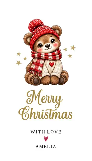 Christmas Gift Tag 2026 Bear