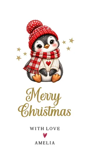 Christmas Gift Tag 2026 Penguin