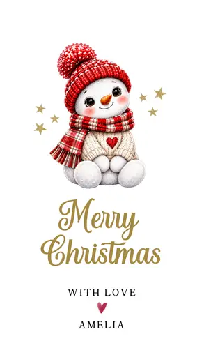 Christmas Gift Tag 2026 Snowman