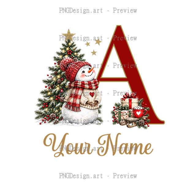 Christmas Ornament Alphabet A