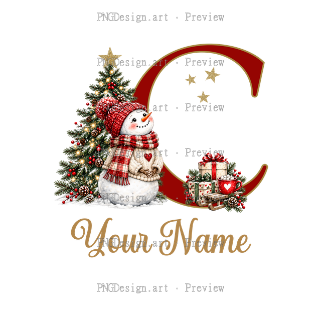Christmas Ornament Alphabet C