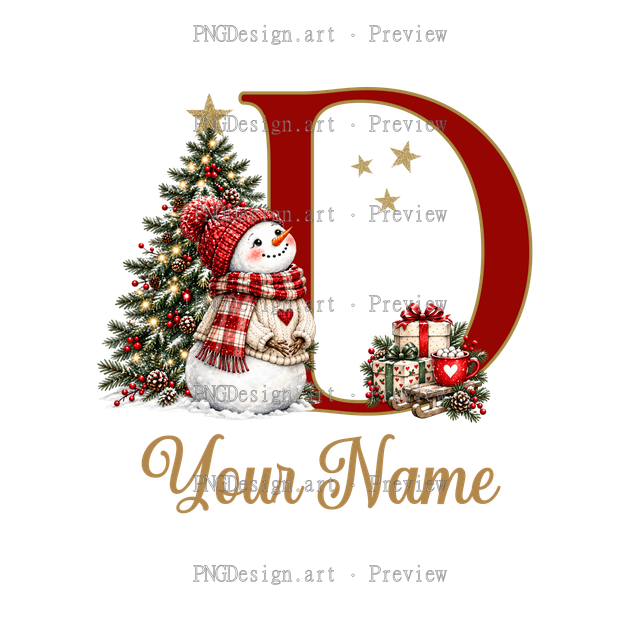 Christmas Ornament Alphabet D