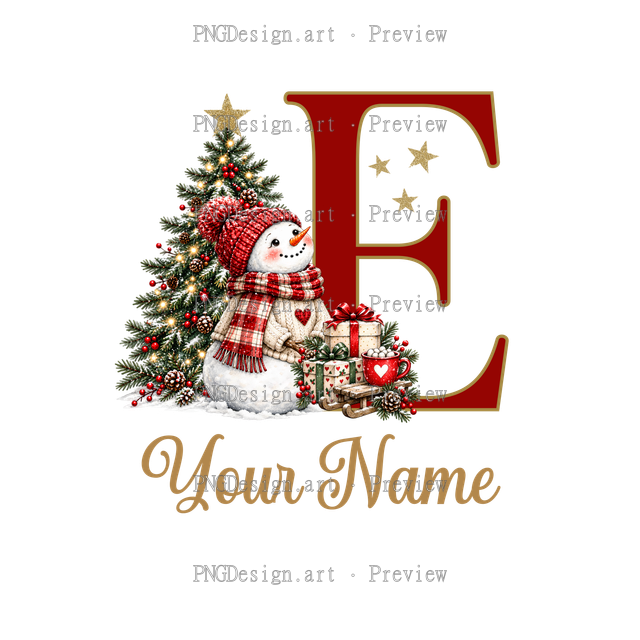 Christmas Ornament Alphabet E