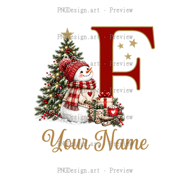 Christmas Ornament Alphabet F