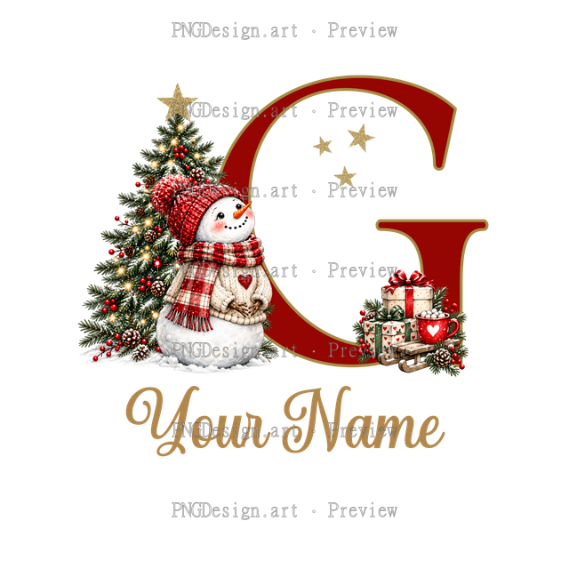 Christmas Ornament Alphabet G