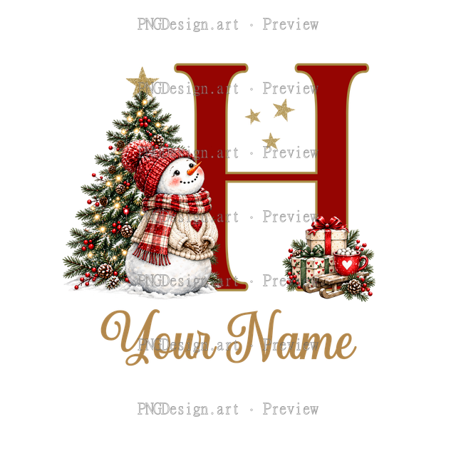 Christmas Ornament Alphabet H