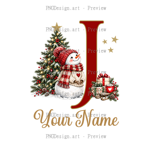 Christmas Ornament Alphabet J