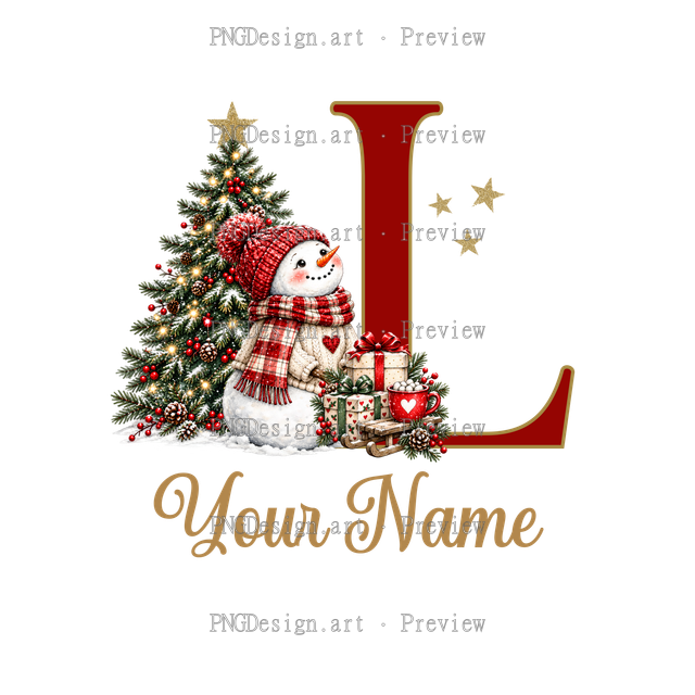 Christmas Ornament Alphabet L