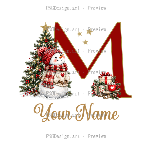 Christmas Ornament Alphabet M