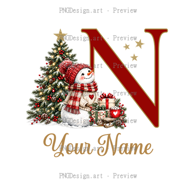 Christmas Ornament Alphabet N