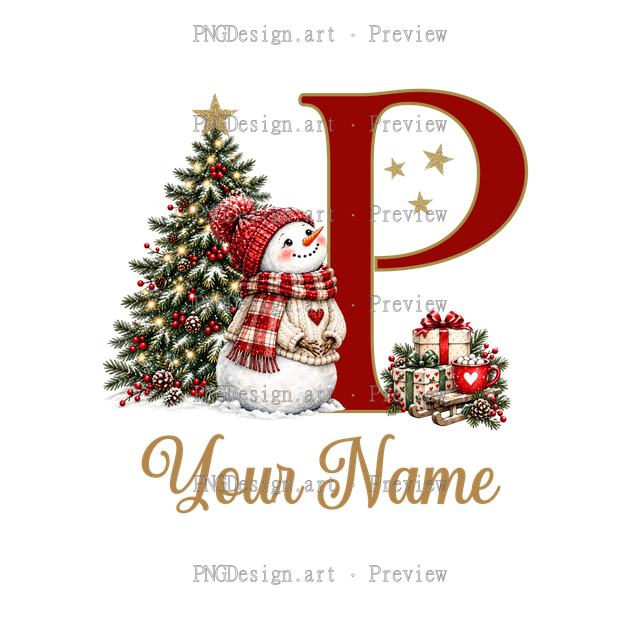 Christmas Ornament Alphabet P