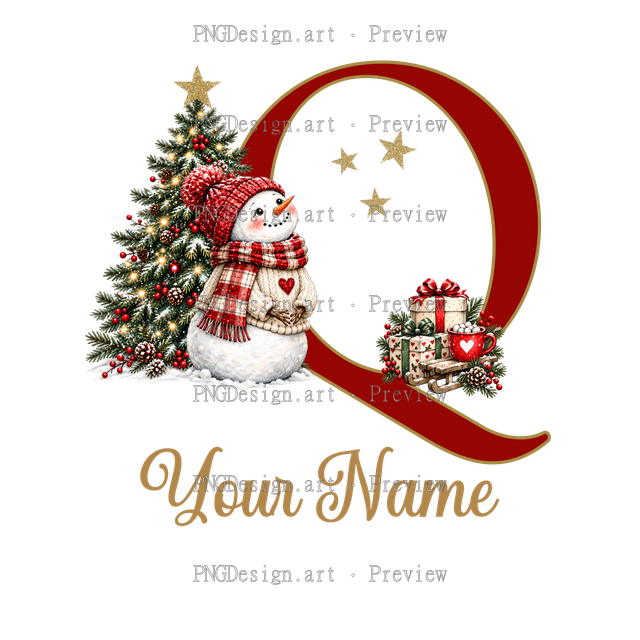 Christmas Ornament Alphabet Q