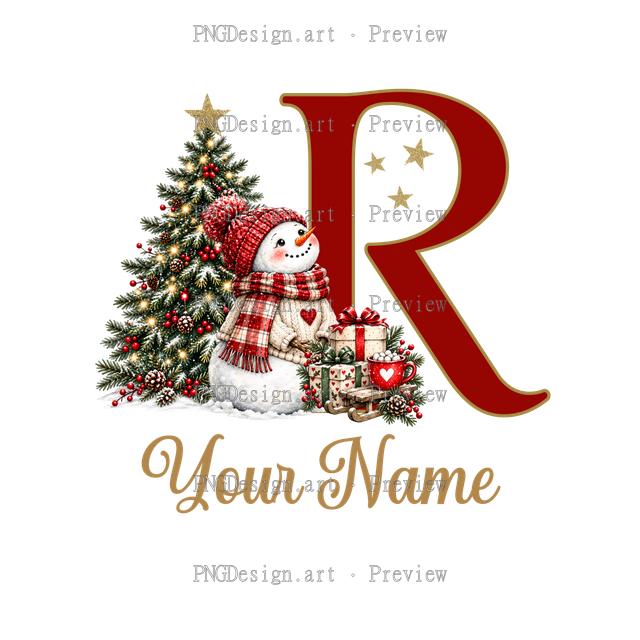 Christmas Ornament Alphabet R