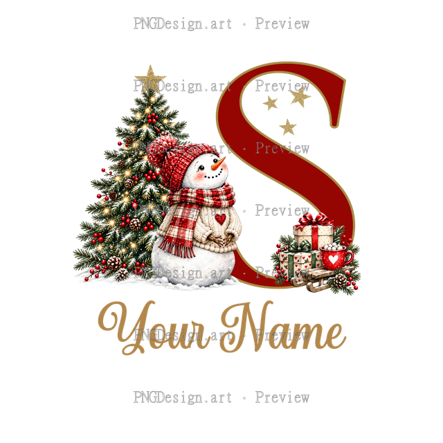 Christmas Ornament Alphabet S