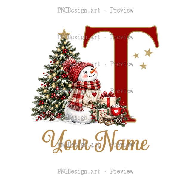 Christmas Ornament Alphabet T