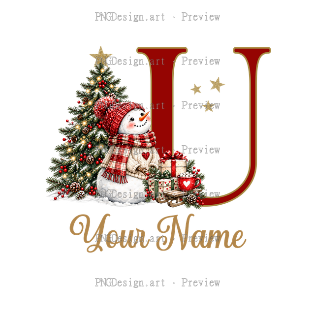 Christmas Ornament Alphabet U