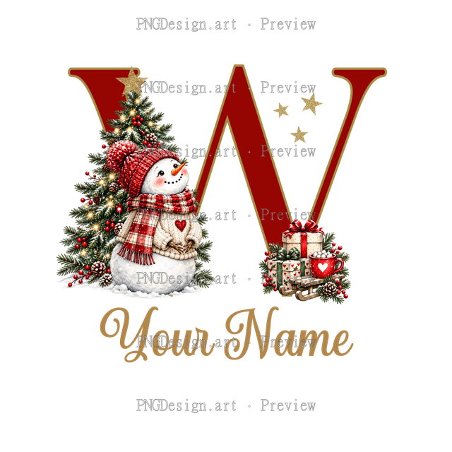 Christmas Ornament Alphabet W