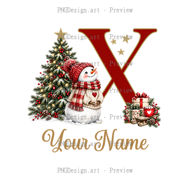 Christmas Ornament Alphabet X