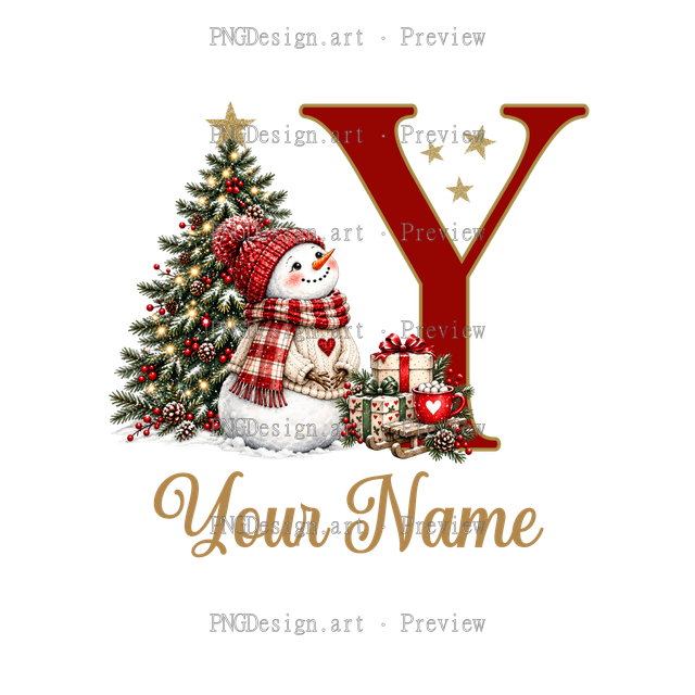 Christmas Ornament Alphabet Y