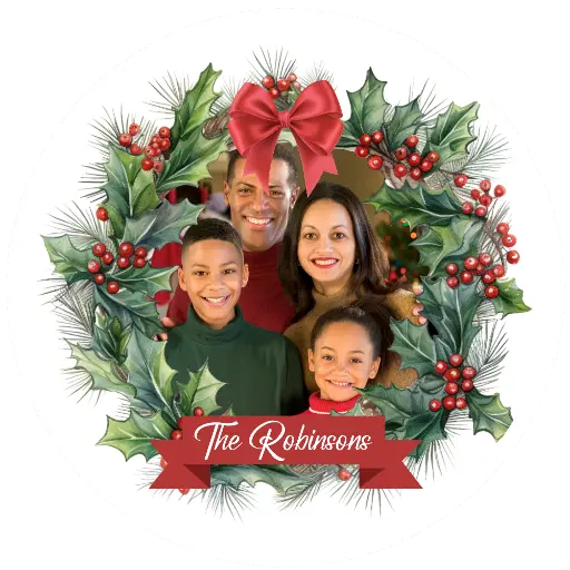 Custom Photo Ornament 202401 - Red