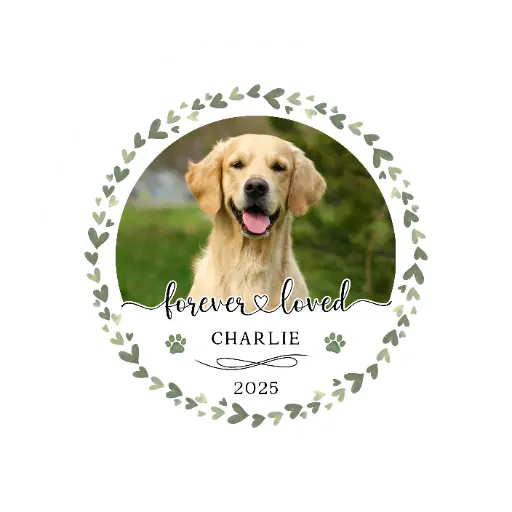 Custom Photo Ornament 2025 01 - Green Hearts